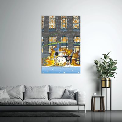 Largo Winch Art Strip - Feu d'artifice à Chicago -  Dibond sous plexiglas - 180x120 cm Largo Winch Art Strip - Feu d'artifice à Chicago - Dibond sous plexiglas - 180x120 cm