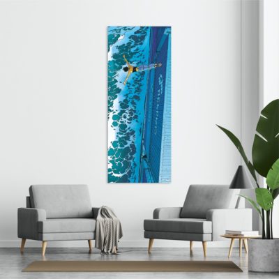 Largo Winch Art Strip - Le saut de la mort - Dibond sous plexiglas - 200x80 cm